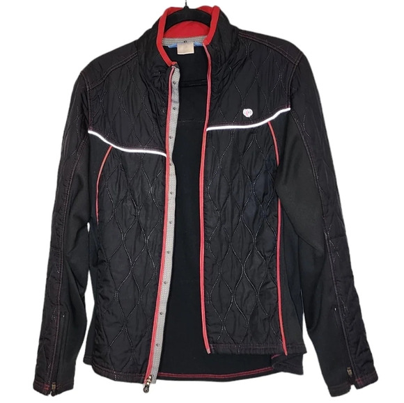 Pearl Izumi cycling jacket. Women's XL. Black/Pink Red Floral Embroidered. - Picture 12 of 13